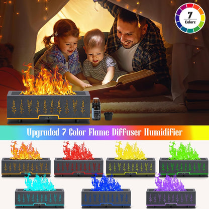 7-Color Essential Oil Diffuser with 6 Essential Oils Gift Set, 200ML Aromatherapy Diffuser for Home, Large Rooms, Bedrooms, and Offices (Gray)