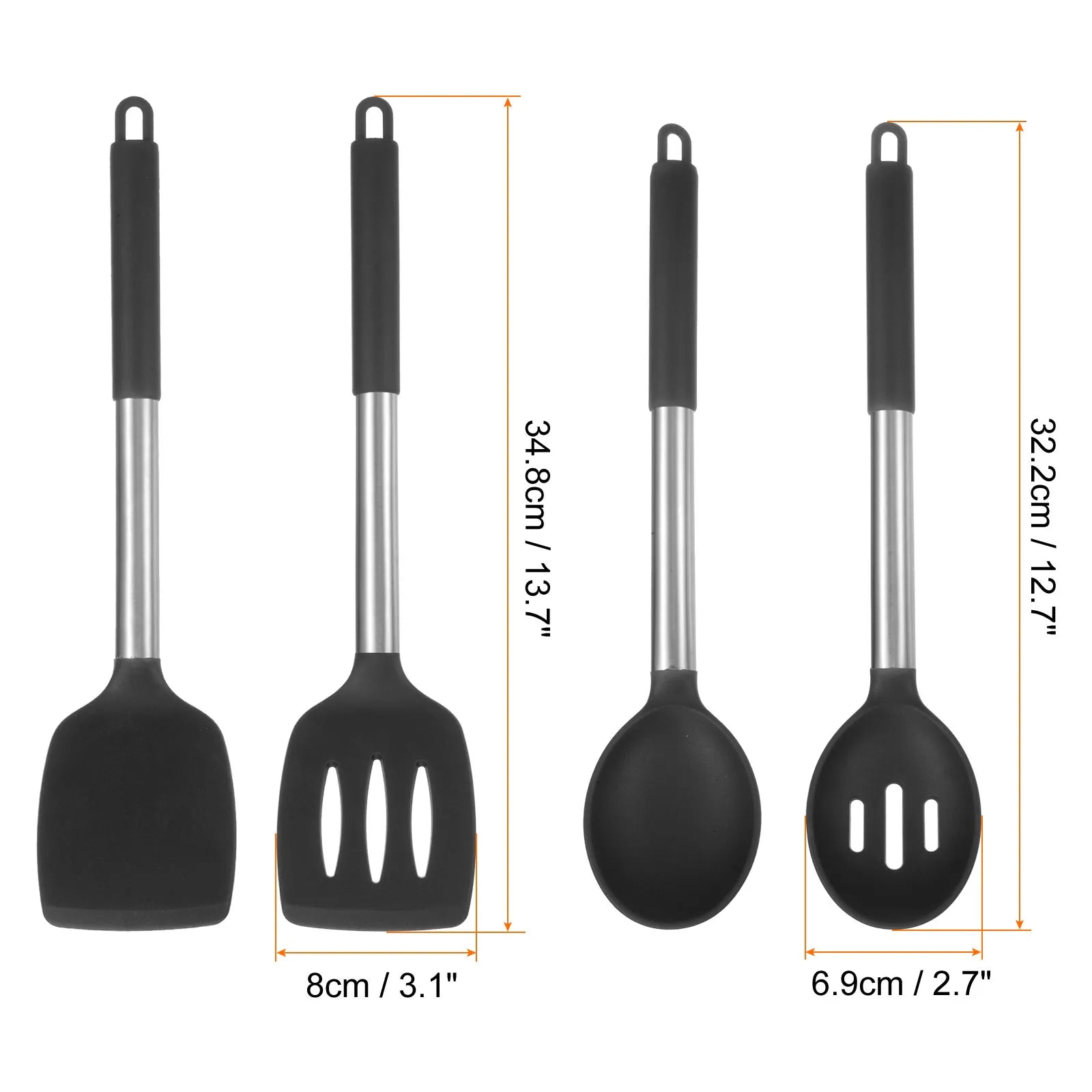 Heat-Resistant Silicone Cooking Utensils Set: Spatulas and Spoons