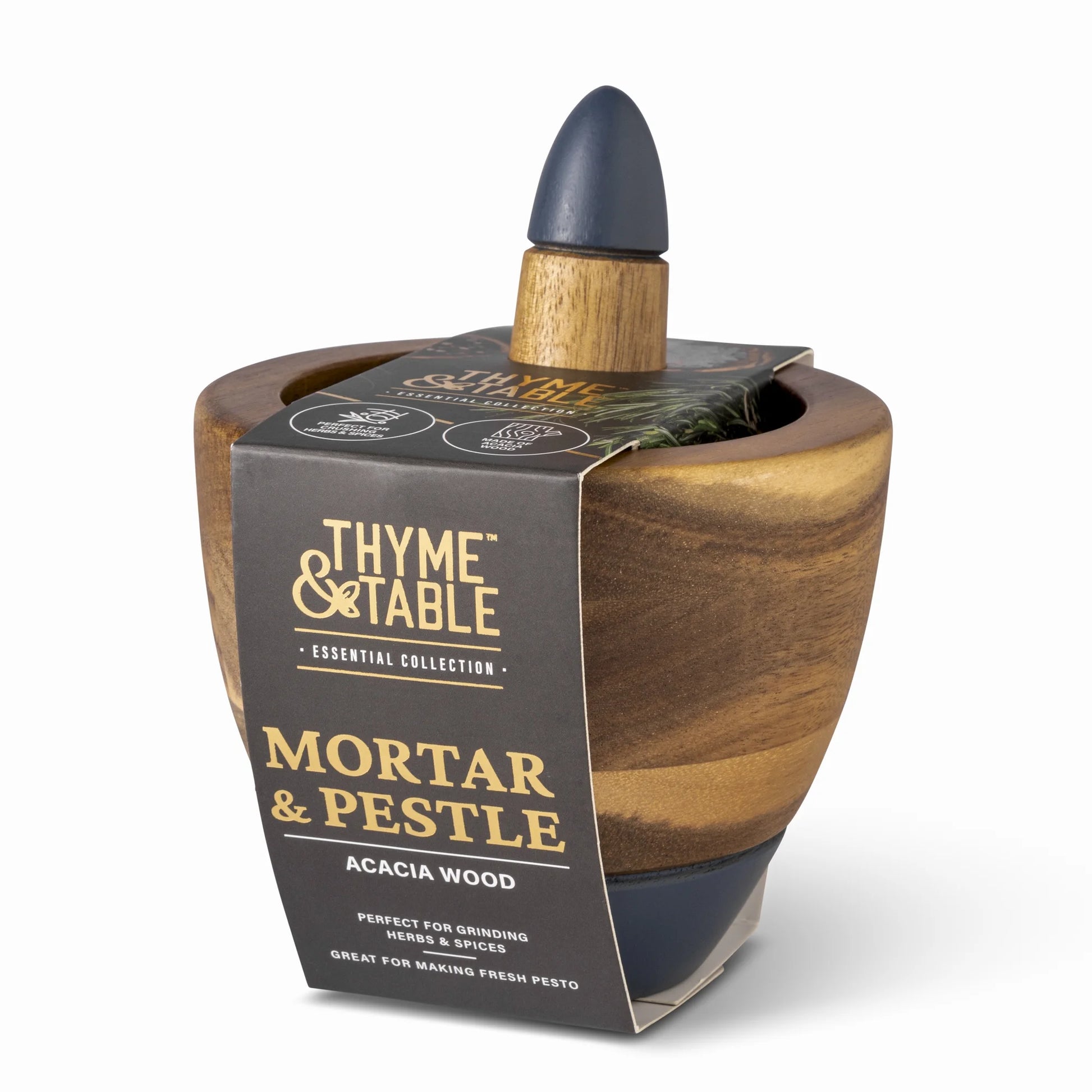 Acacia Wood Mortar and Pestle Set