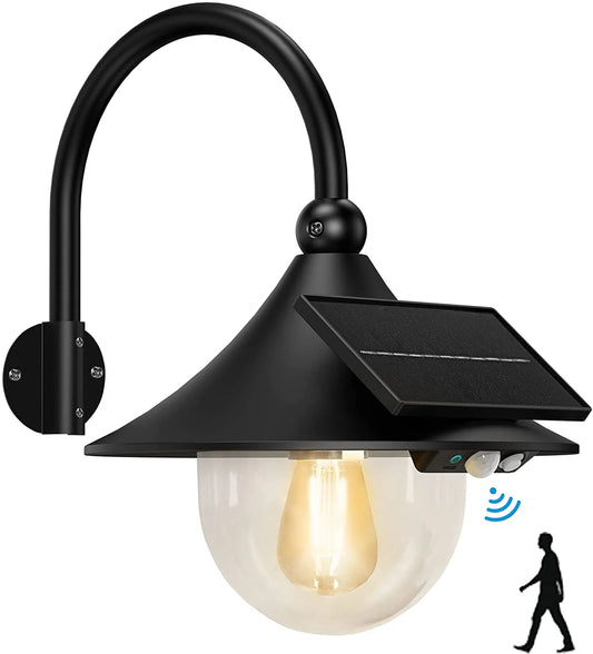 Outdoor Solar Barn Lights with Motion Sensor and Three Lighting Modes, Waterproof Solar Shed Light for Barns, Sheds, Chicken Coops, and Patios - Single Pack