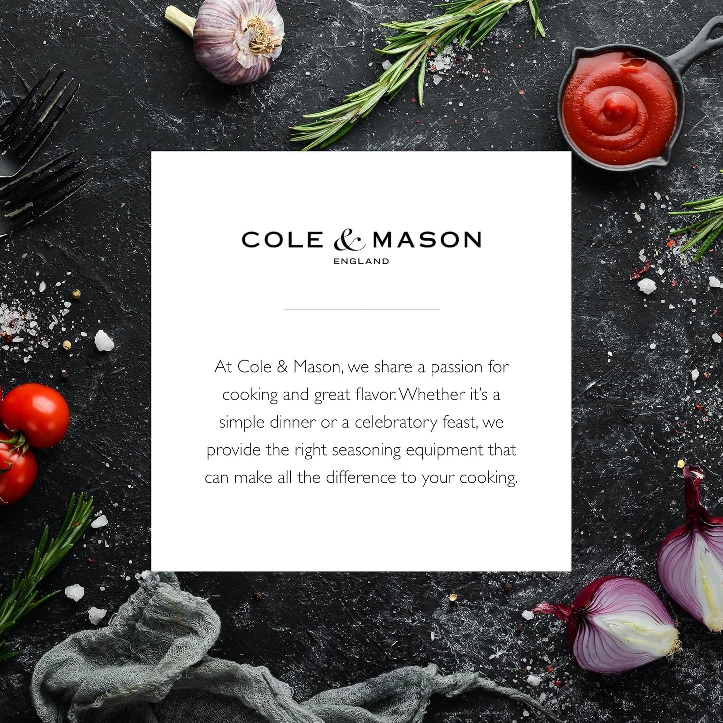 Cole & Mason Derwent Stainless Steel Salt and Pepper Grinder Set with Precision Mechanisms and Premium Sea Salt and Peppercorns