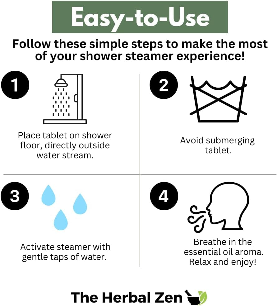 Recenter Aromatherapy Shower Steamers for Relaxation - Made in the USA - Lavender & Eucalyptus Shower Bomb Tablets - Soothing Natural Essential Oils (10 Pack) - Ideal Mother's Day Gift