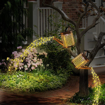 2-Pack Solar Lantern Watering Can - Waterproof Outdoor Hanging Garden Decor for Lawn, Pathway, and Patio