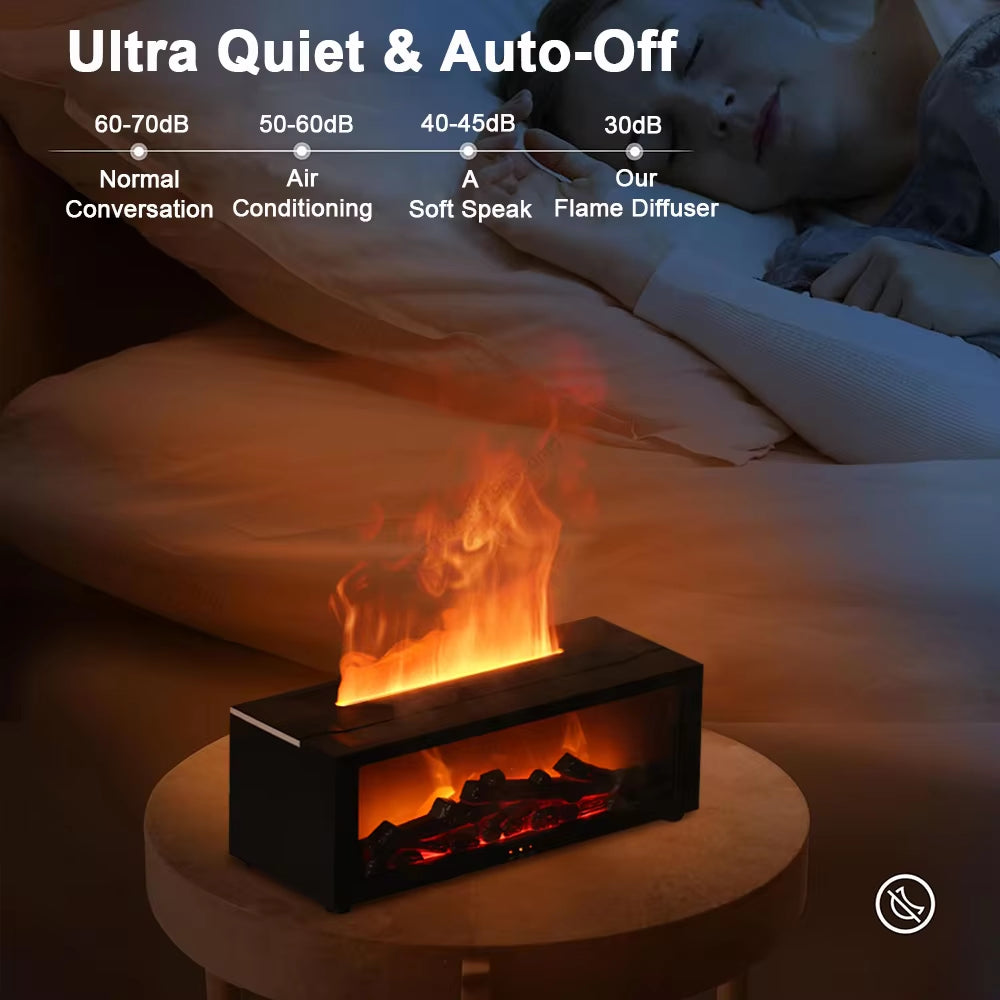 Essential Oil Diffuser and Humidifier with Flame Effect and Night Light for Aromatherapy and Home Fragrance