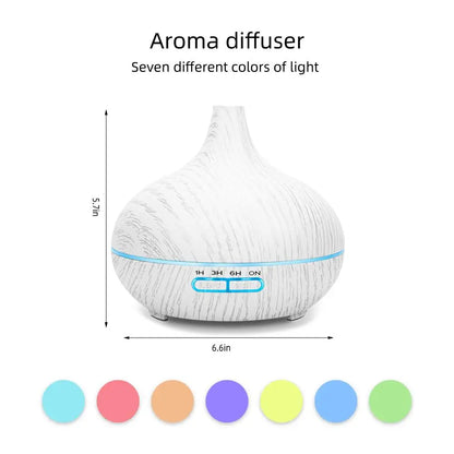 550ml Essential Oil Diffuser with Auto-Off Timer and LED Humidifier - Eco-Friendly for Home and Office Use