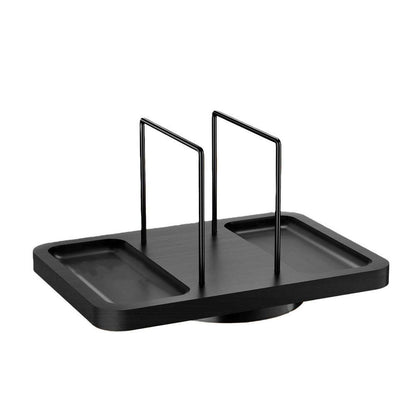 Black Metal Rotating Napkin Holder with Caddy for Salt and Pepper Shakers (Shakers Not Included)