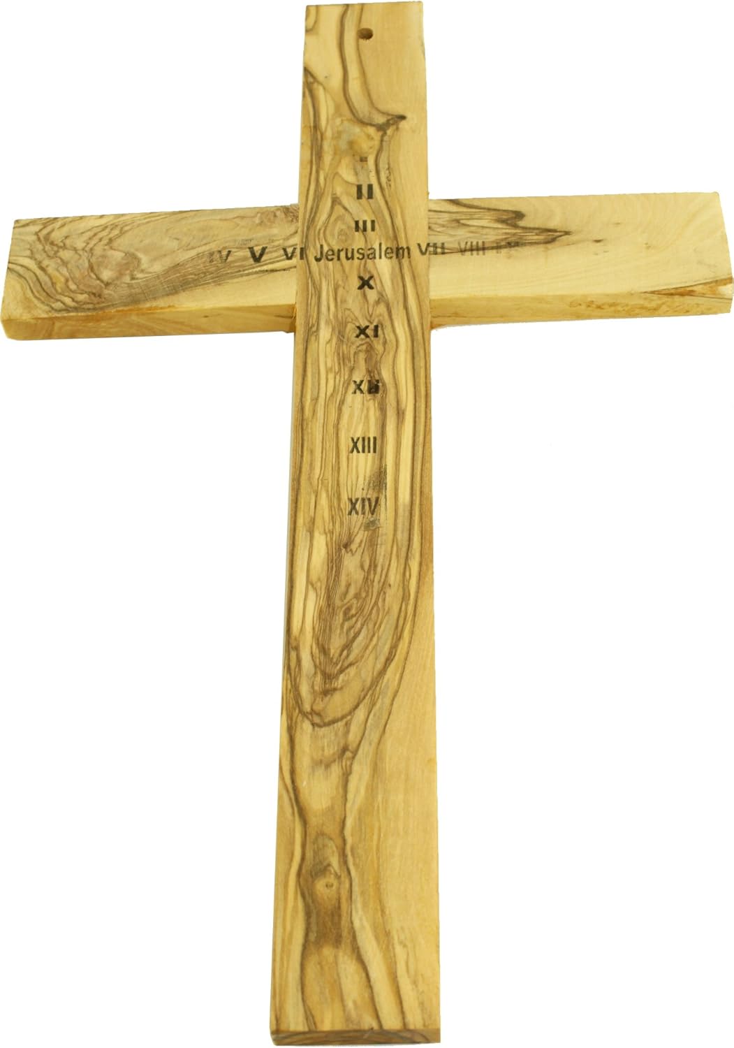 Exquisite 14-Inch Hand-Carved Olive Wood Cross from Bethlehem - Beautiful Wall Hanging Decor with Certificate & Prayer Card