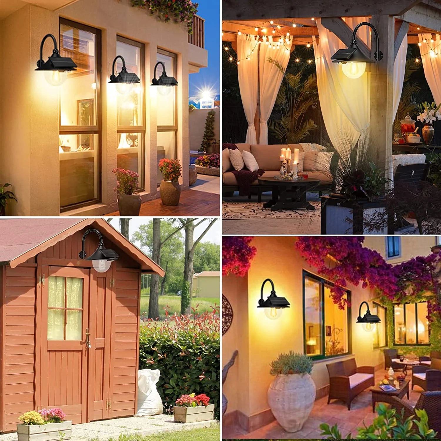 Outdoor Solar Barn Lights with Motion Sensor and Three Lighting Modes, Waterproof Solar Shed Light for Barns, Sheds, Chicken Coops, and Patios - Single Pack
