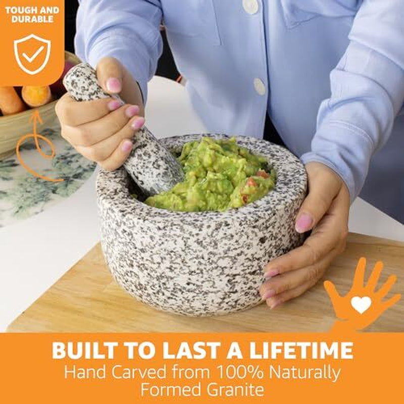 Premium Hand-Carved Heavy Duty Mortar and Pestle Set in Various Sizes and Colors