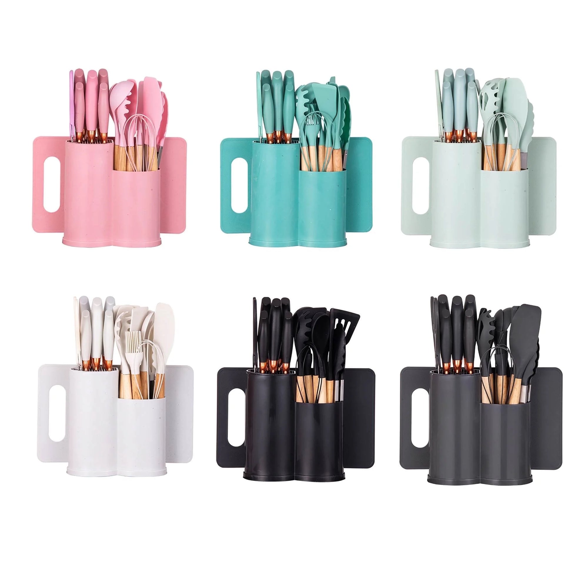 19-Piece Heat-Resistant Silicone Kitchen Utensil Set - Non-Stick and Easy to Clean, Black