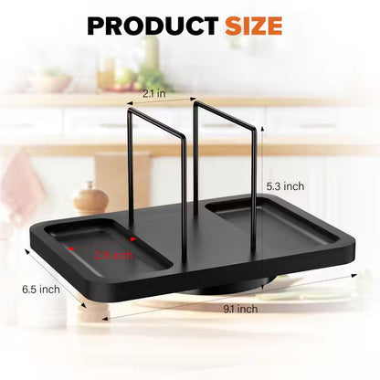 Black Metal Rotating Napkin Holder with Caddy for Salt and Pepper Shakers (Shakers Not Included)