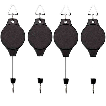 4-Piece Retractable Pulley Hook Hanging System for Garden Plants and Flowers