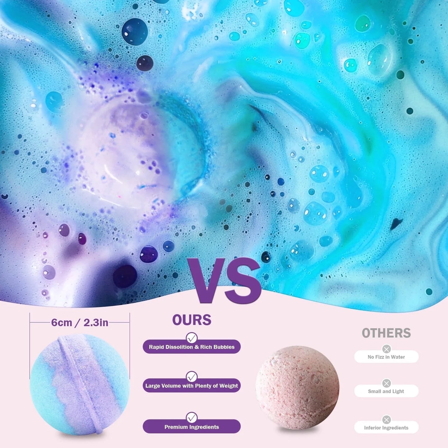 Luxury Bath Bomb Gift Set for Women - 12 Handmade Relaxing Fizzies, Perfect for Mother's Day and Birthdays, 3.12 Oz Each