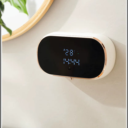 Wall-Mounted Automatic Soap Dispenser Large Capacity Touchless Rechargeable Sensor Soap Dispenser with LED Screen, Smart Ele