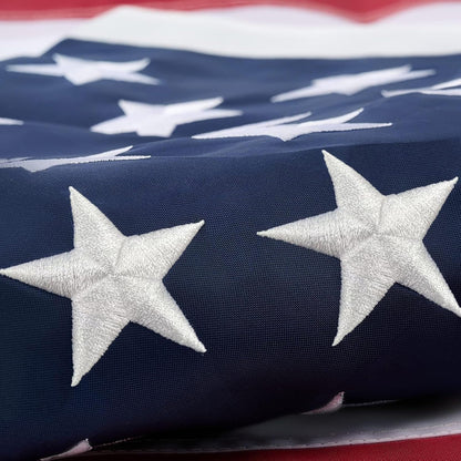 Premium 4X6 Ft American Flag - Heavy Duty, Embroidered USA Flag for All Weather Conditions with Brass Grommets and Sewn Stripes