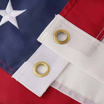 Premium 4X6 Ft American Flag - Heavy Duty, Embroidered USA Flag for All Weather Conditions with Brass Grommets and Sewn Stripes