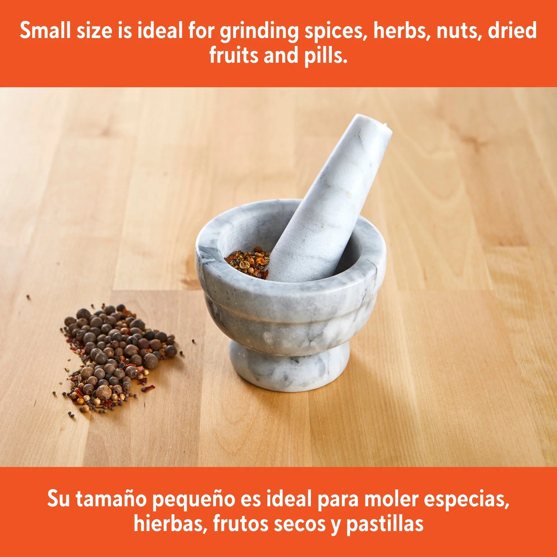 3.75-Inch Marble Mortar and Pestle Set
