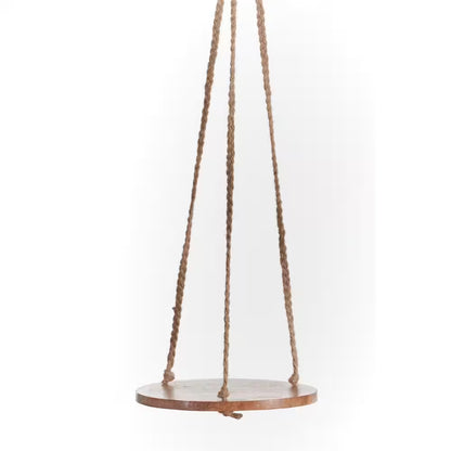 10 In. Hanging Wooden round - Jute