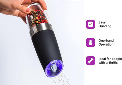 KSL Electric Salt and Pepper Grinder Set - Adjustable Motorized Automatic Shakers - Ideal Christmas Gift