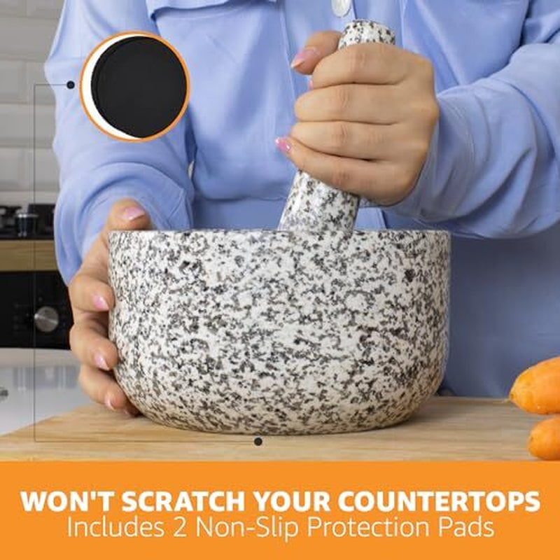 Premium Hand-Carved Heavy Duty Mortar and Pestle Set in Various Sizes and Colors