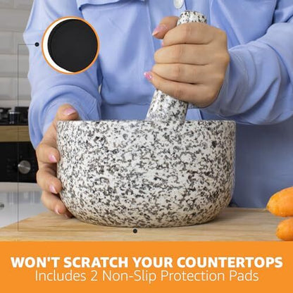 Premium Hand-Carved Heavy Duty Mortar and Pestle Set in Various Sizes and Colors