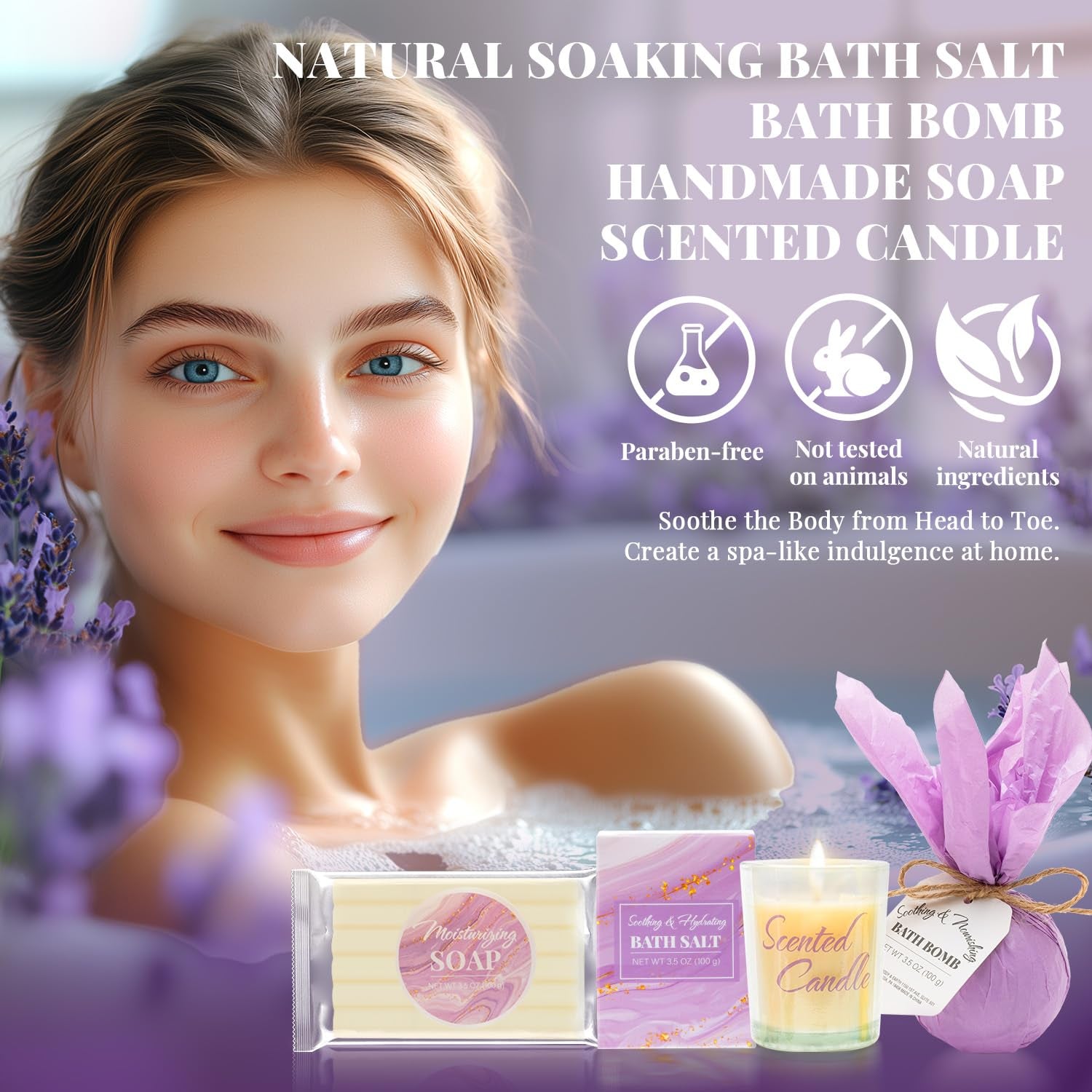 Lavender Bath and Body Gift Set with Insulated Tumbler - Thoughtful Self-Care Gifts for Women, Ideal for Birthdays and Mother's Day