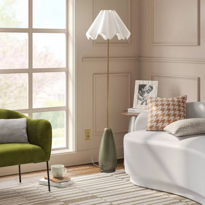 Wavy Shade Ceramic Base Floor Lamp - Threshold Collection