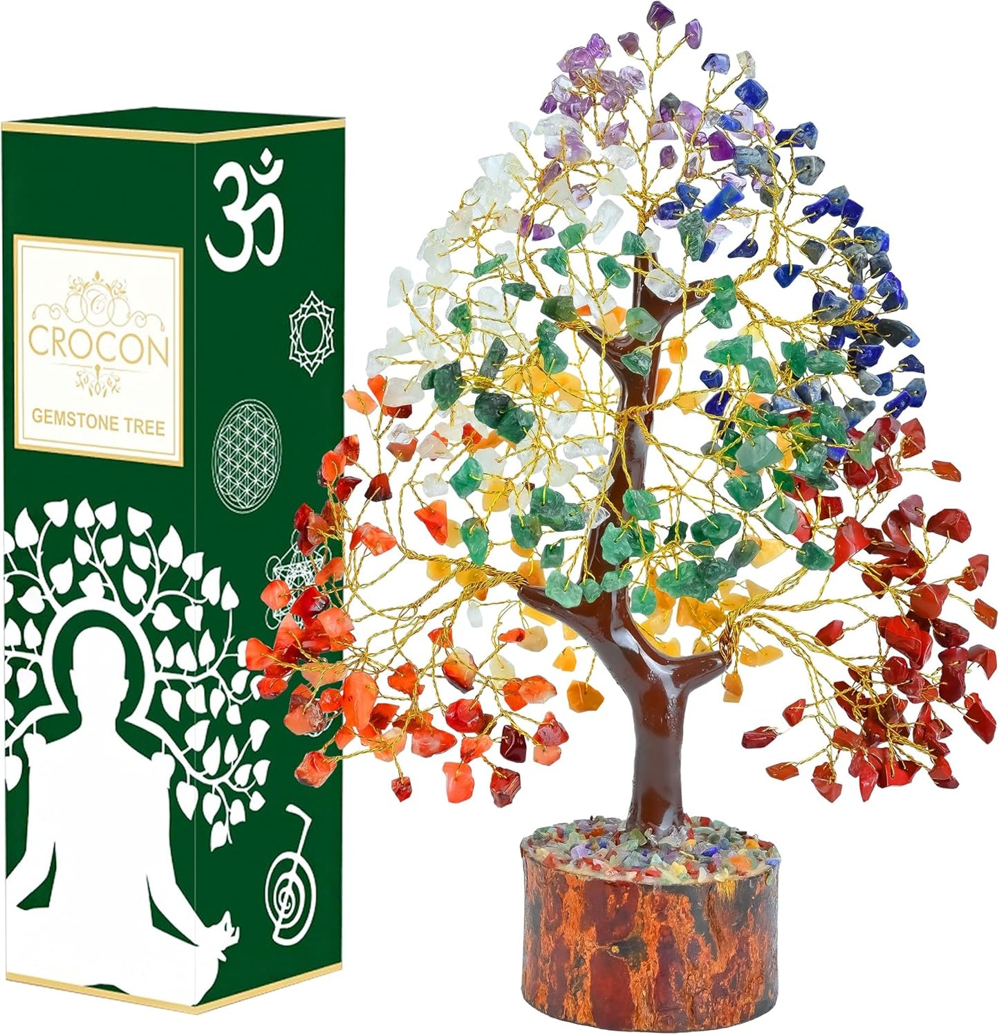Original 7 Chakra Crystal Tree of Life - Elegant Healing Crystal Décor for Home and Office, Perfect Gift for Birthdays, Housewarmings, and Special Occasions for All Genders
