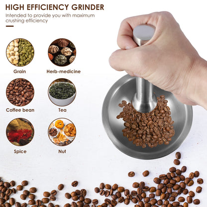 Stainless Steel Mortar and Pestle Set - Efficient Spice Crusher with Silicone Lid and Anti-Slip Base, Rustproof Pill Crusher for Grinding Herbs and Seasonings in the Kitchen