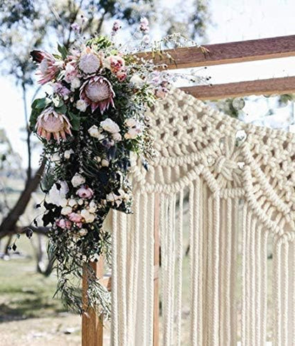 Handcrafted Macrame Wall Hanging for Bohemian Weddings - Cotton Wall Art Decor, 42" x 35