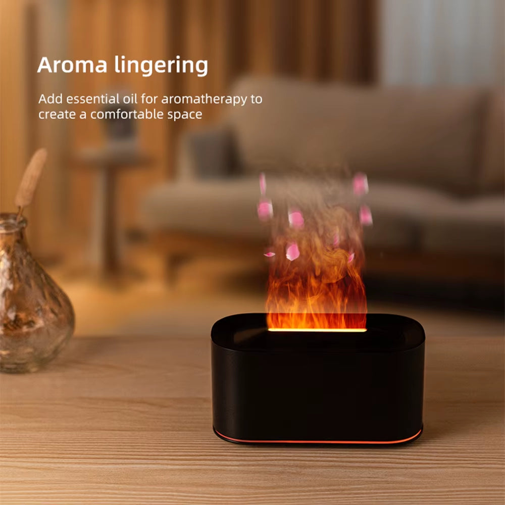 Essential Oil Diffuser with Flame Effect - Colorful Humidifier for Aromatherapy and Room Fragrance