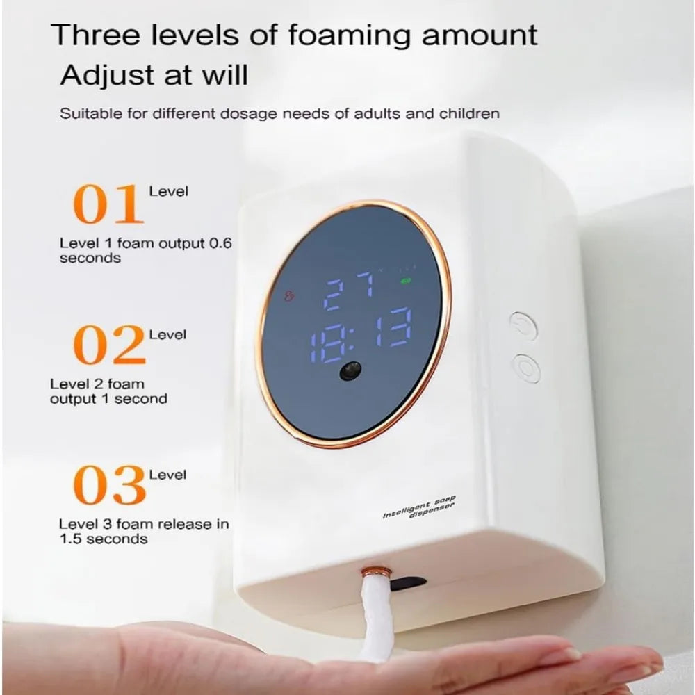 Automatic Soap Dispenser 480Ml Smart Sensing Touchless Foam Soap Dispenser USB Recharging Wall Mounted for Bathroom and Kitchen