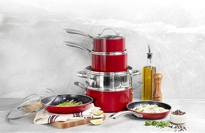 Large Red Cookware Set
