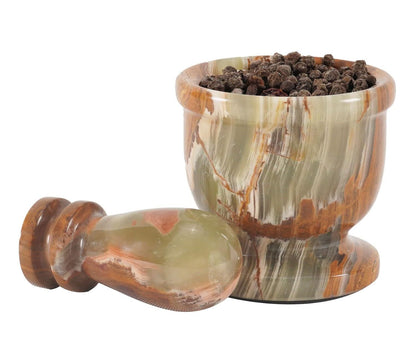 Onyx Mortar and Pestle Set - Handcrafted Portable 2.5-Inch Design