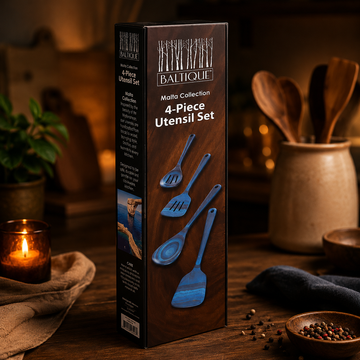 Malta Collection Wooden Cooking Utensils – Cozy Kitchen Set