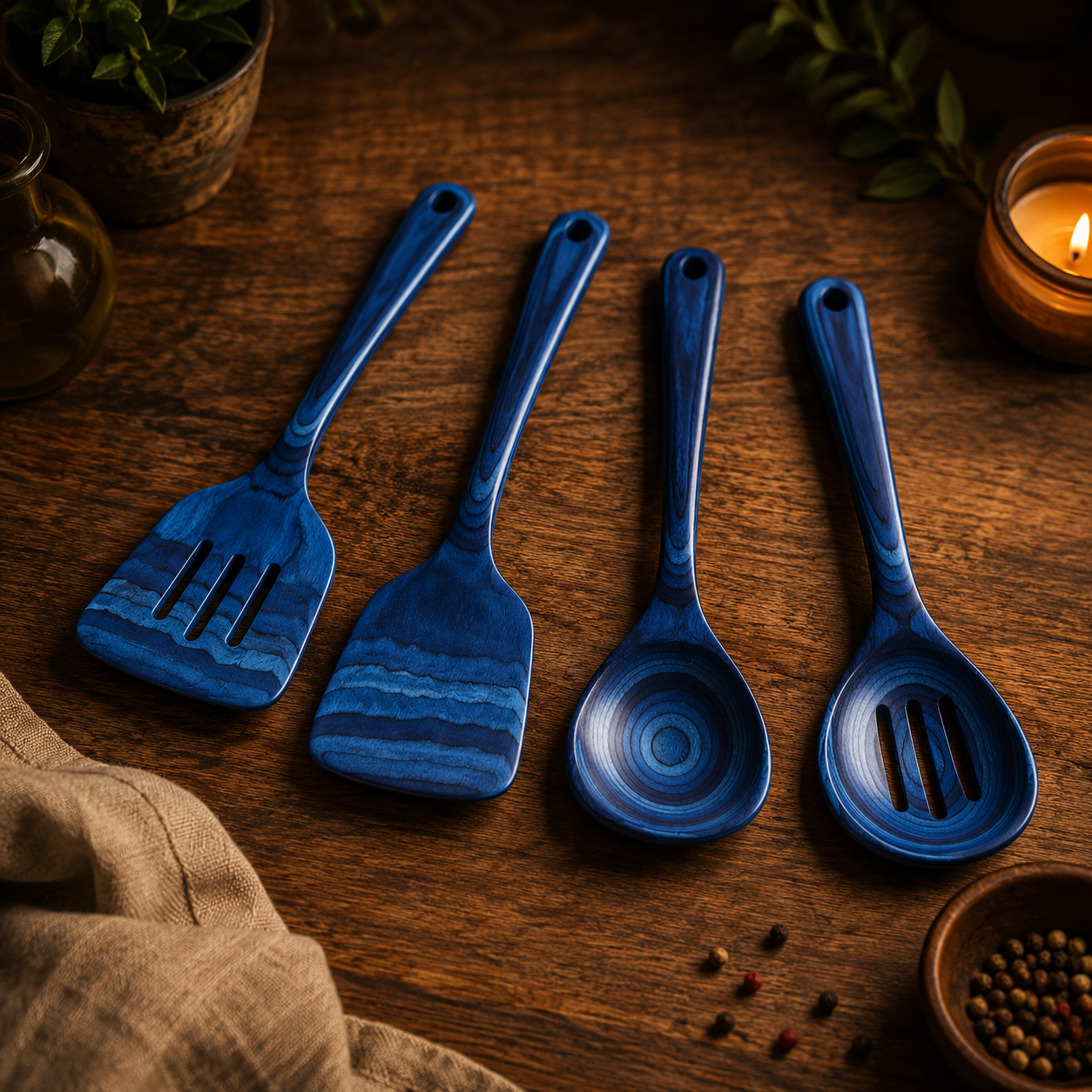Malta Collection Wooden Cooking Utensils – Cozy Kitchen Set