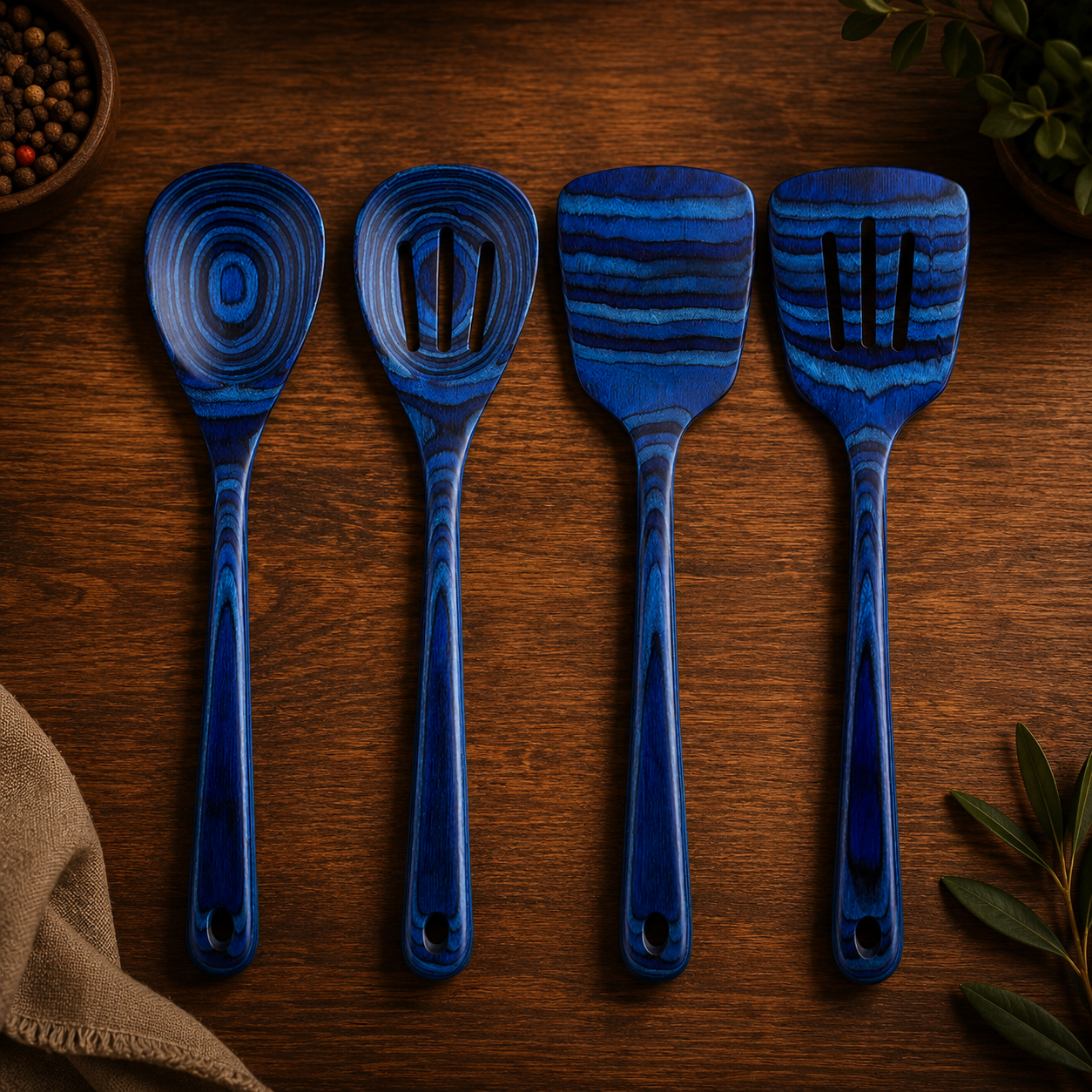 Malta Collection Wooden Cooking Utensils – Cozy Kitchen Set