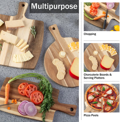 Acacia Wood Cutting Board Set - 3-Piece Collection by Classic Cuisine