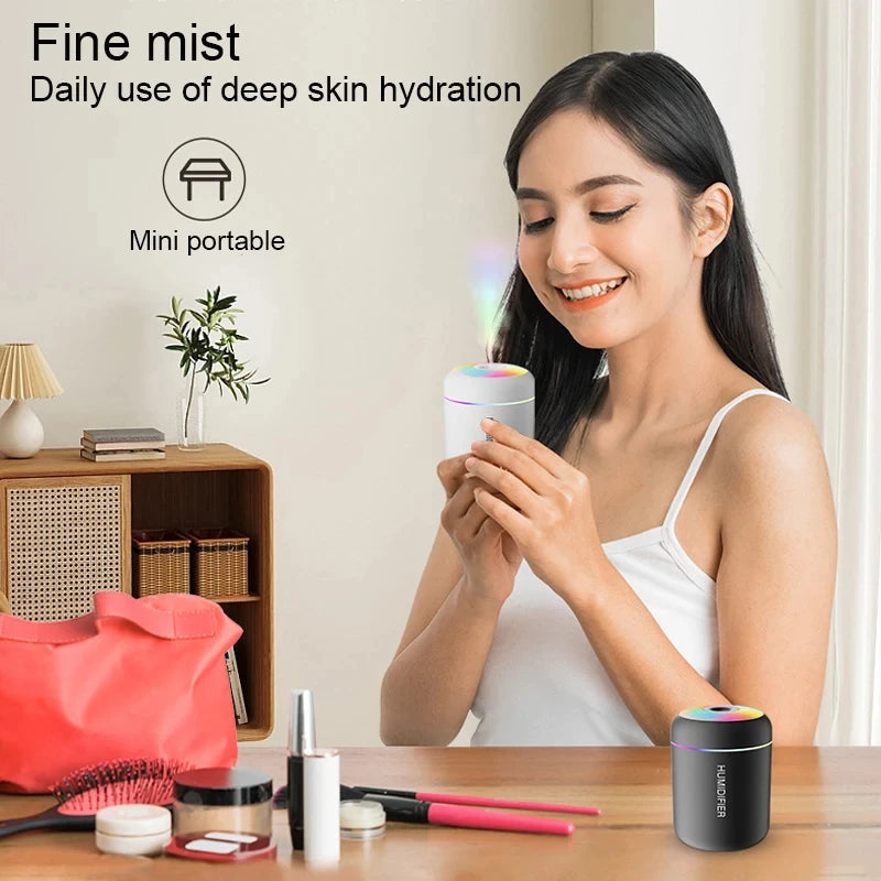Mini USB Aroma Diffuser and Humidifier - Essential Oil Purifier with Cool Mist for Home and Bedroom