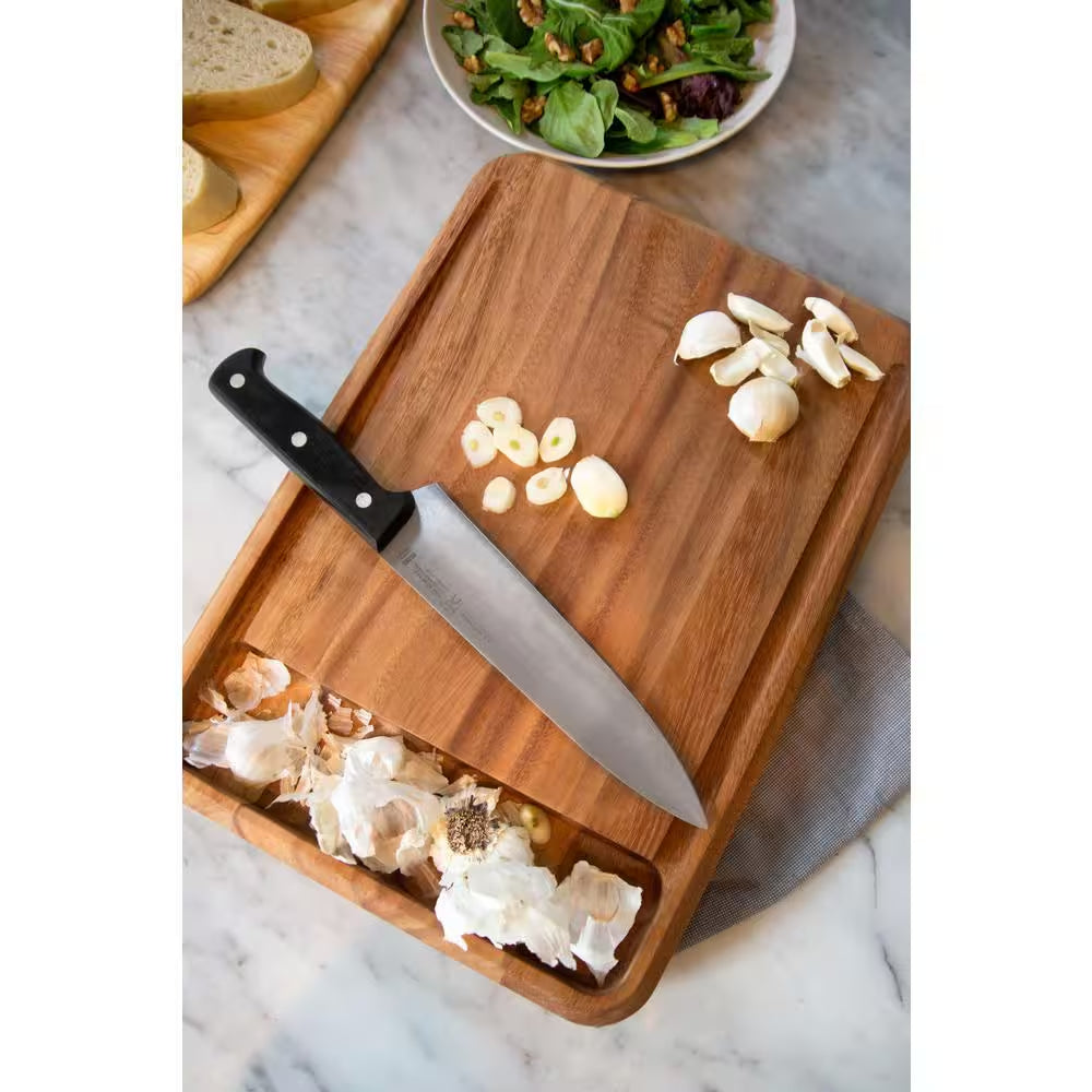 Acacia Wood Edge Grain Cutting Board - 10.5" x 15" x 1.25" Rectangle