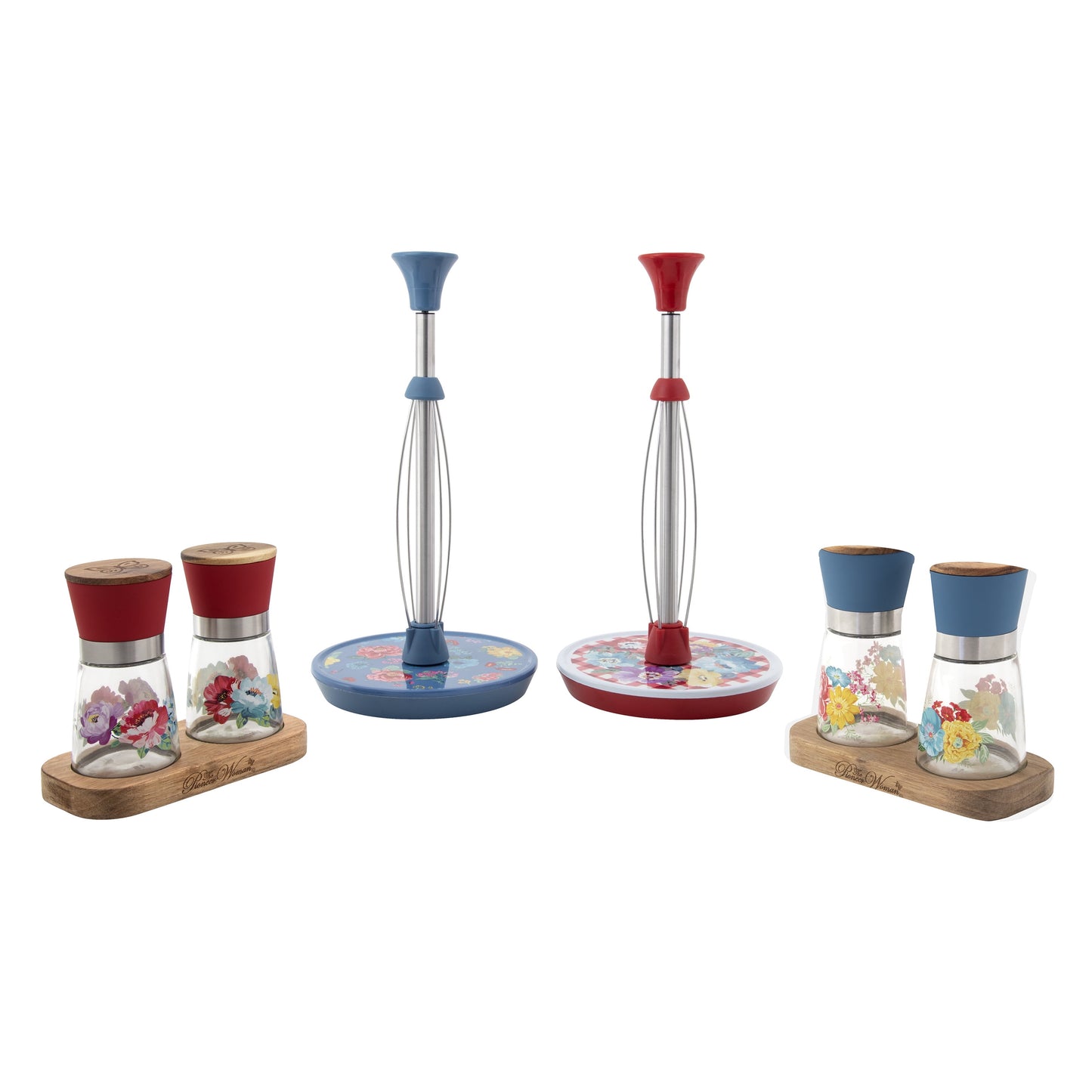 Sweet Romance Three-Piece Salt and Pepper Grinder Set