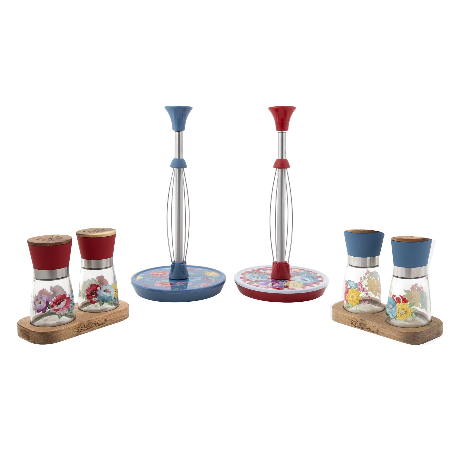 Sweet Romance Three-Piece Salt and Pepper Grinder Set