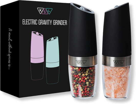 KSL Electric Salt and Pepper Grinder Set - Adjustable Motorized Automatic Shakers - Ideal Christmas Gift