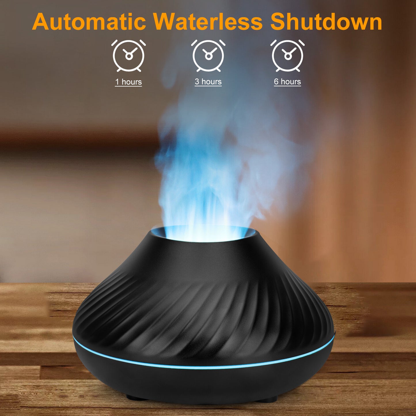 Elegant Fire Flame Aroma Diffuser with Essential Oil, Air Humidification, and LED Aromatherapy Features