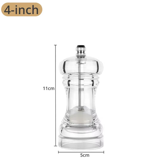 Acrylic Pepper Grinder and Salt Shaker Set with Adjustable Coarseness and Ceramic Rotor - Premium Kitchen Accessories