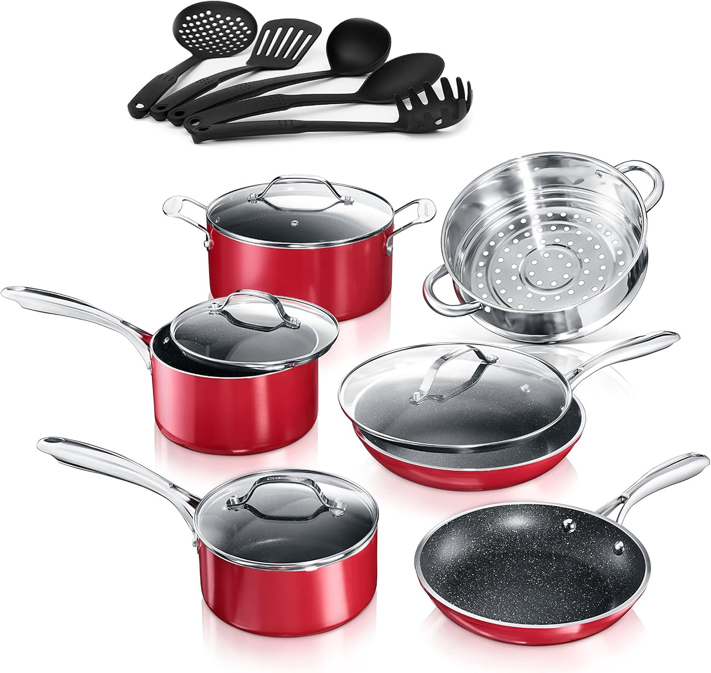 Large Red Cookware Set