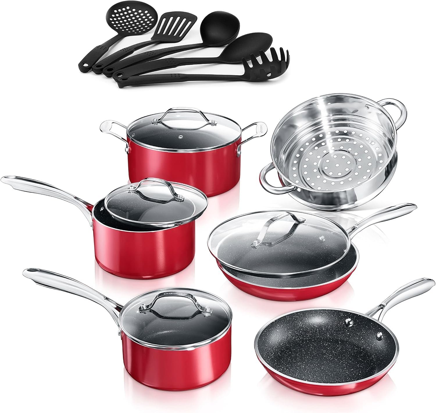 Large Red Cookware Set