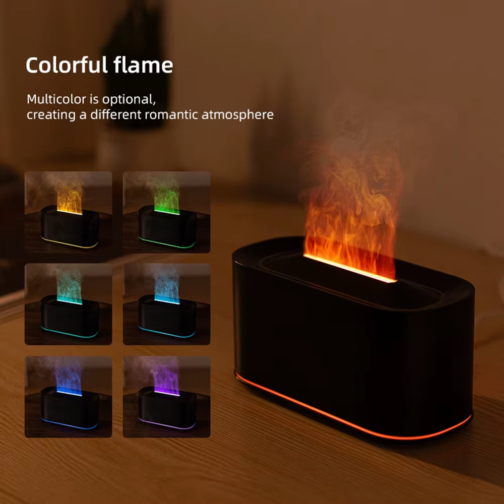Essential Oil Diffuser with Flame Effect - Colorful Humidifier for Aromatherapy and Room Fragrance