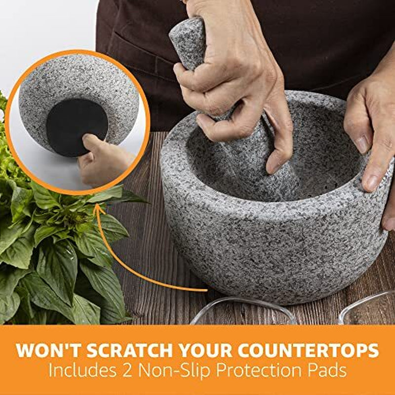 Premium Hand-Carved Heavy Duty Mortar and Pestle Set in Various Sizes and Colors