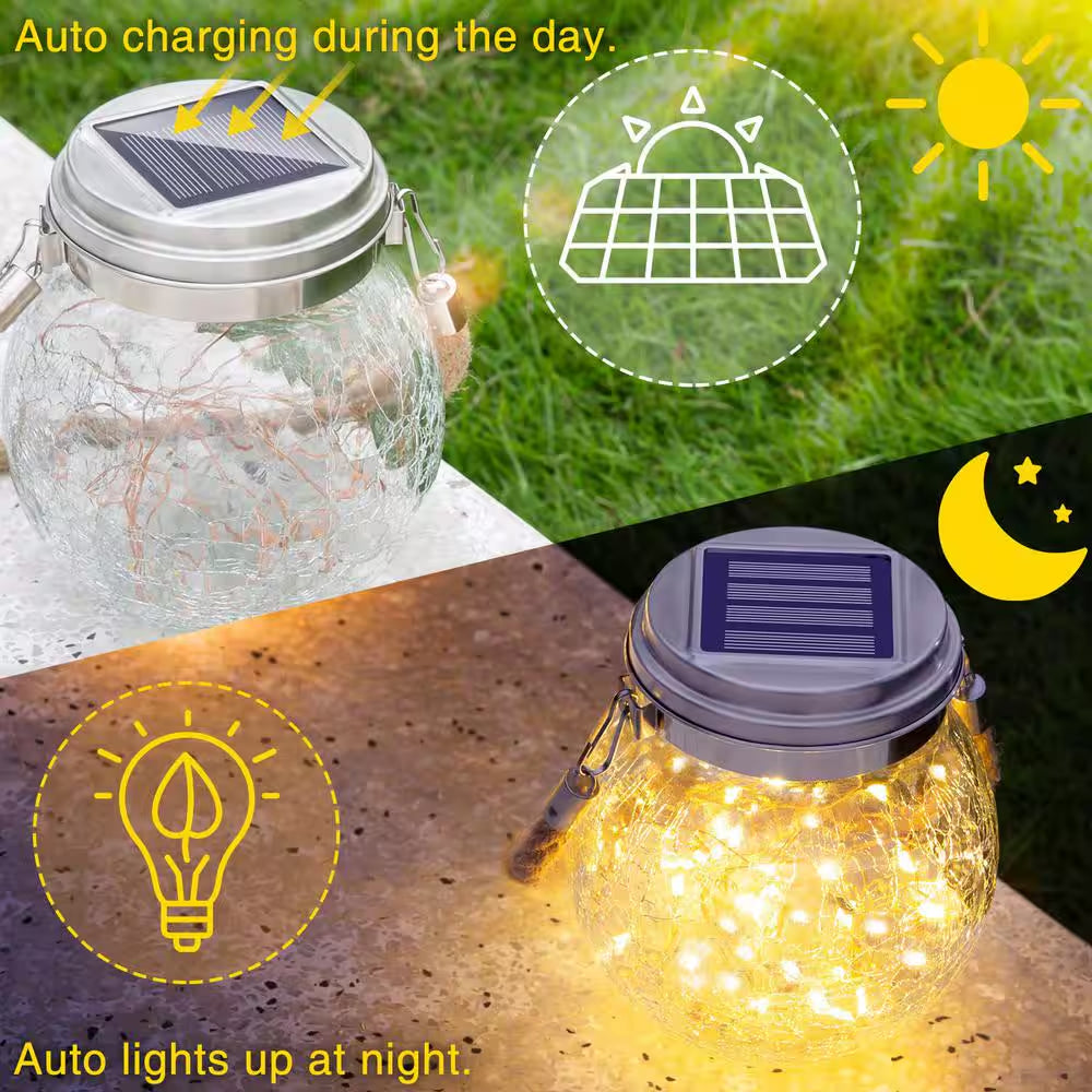 Outdoor Waterproof Solar Lanterns - Decorative Hanging Lanterns for Backyard (Set of 4)